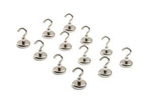 (1,98€/1Stk) 12x Magnet Haken Neodym Magnethaken 10KG Haftkraft Extra Stark Kühl - Picture 1 of 1