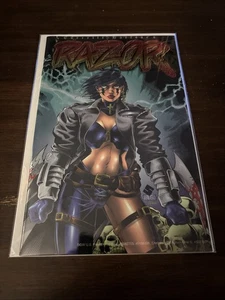 RAZOR #1 (London Night Studios 1996) -- Full Chromium Wraparound Cover - Bild 1 von 9