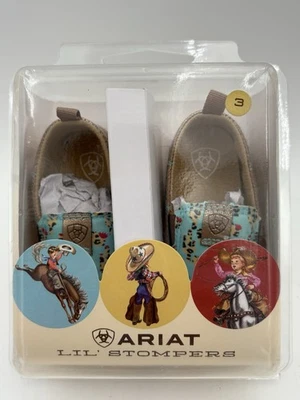Zapatos de bebé suaves Ariat Lil' Stompers Western Cactus talla 3 (6-9 meses) nuevos Foto 1 de 4
