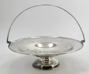 Old Vintage ENGLISH SILVER PLATED HANDLED FRUIT BOWL Signed - Picture 1 of 11