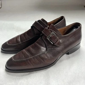Magnanni einzelner Mönchsriemen eleganter Schuh Herren 10,5 braun Leder genäht Italien - Bild 1 von 22