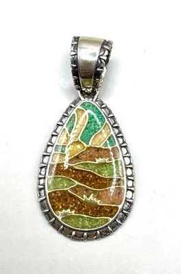 Colgante Carolyn Pollack Relios de plata de ley con incrustaciones de piedras preciosas multicolores Foto 1 de 4