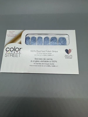 Tiras de esmalte Color Street castelo de gelo azul claro glitter novo na caixa frete grátis - Imagem 1 de 2