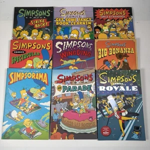 Vintage Simpsons Comics Trade Paperback TPB Bundle x9 Mainly 1990s. Titan - Picture 1 of 5