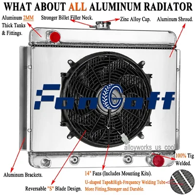 3 Rows Radiator+Shroud Fan Fit 1962-1967 1965 1966 64 Chevrolet Chevy II Nova SS Foto 1 de 4