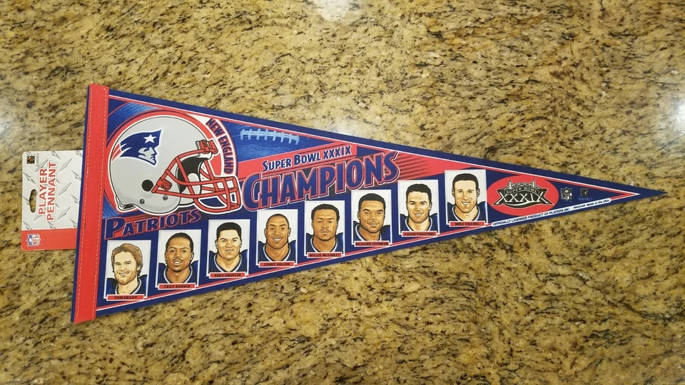 New England Patriots Super Bowl XXXVIII 38 Campeón Banderín Tom Brady  Foto 1 de 1