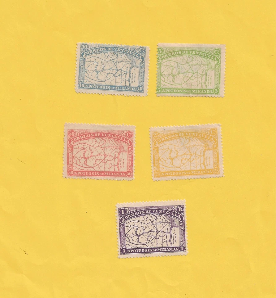 VENEZUELA  SCOTT #137-41 MH 1896 MAPS - Image 1 of 1