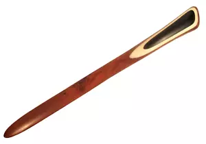 #4 Asymmetric Handle Fine Hardwood Letter Opener Knife- Ebony, Holly & Bloodwood - Picture 1 of 5