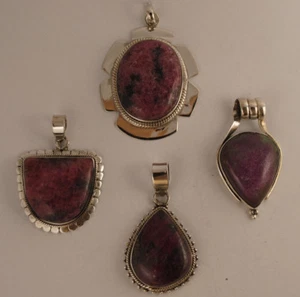 Rhodonit glatt geschliffen Silber Anhänger in verschiedenen Formen - Bild 1 von 1