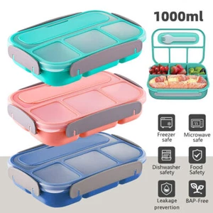 Bento Box Lunch Box for Kids Adults with 4 Compartments,1000ml Meal Food Storage - Picture 1 of 16