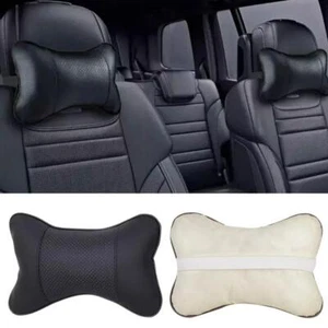 Almohadas para cuello de coche ambos lados de cuero PU reposacabezas para almohada de cabeza dolor de coche J6 U5Y1 - Imagen 1 de 22