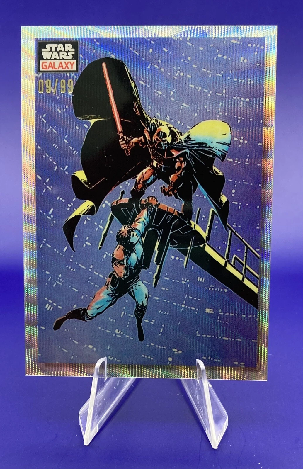 2023 Topps Star Wars Galaxy Chrome Luke In Peril! Wave Refractor /99