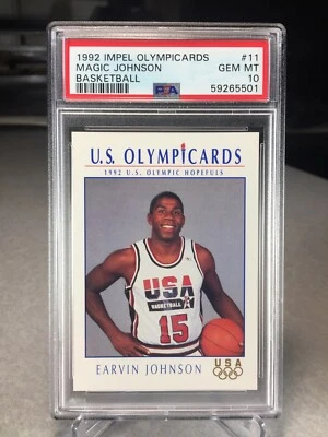 1992 Impel Olympicards Magic Johnson #11 - PSA 10 - Los Angeles Lakers - Image 1 of 2