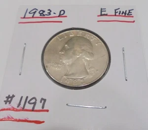 D Washington Quarter 1983 d Fine/VF Circulado #1197 - Imagen 1 de 5