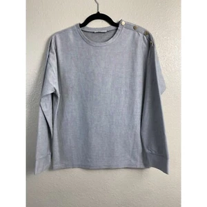 FRNCH Los Angeles Gray terry Sweatshirt Women Large Cotton Blend Multicolor - Picture 1 of 13