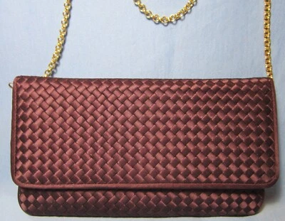 BOLSO DE MANO CLUTCH ~ Talbots de tela de seda texturizada noche Foto 1 de 4