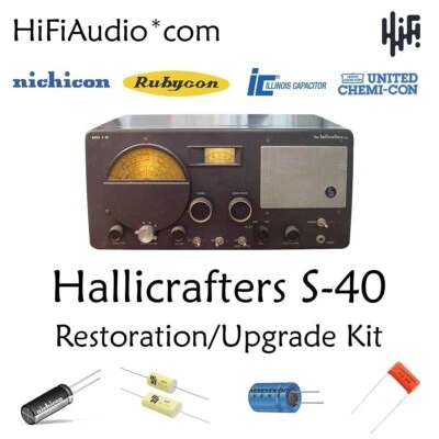 Hallicrafters S-40 radio Restoration kit repair upgrade recap capacitor rebuild - Image 1 of 4