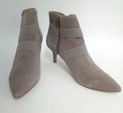 G.I.L.I. Pointed Toe Suede Georgette Ankle Booties, Porcini, 7.5 M - Image 1 of 2