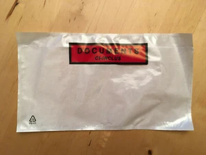 50 ""Documents Included"" National Classic 228x120mm Adhesive Pouches - Picture 1 of 1