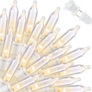 19.6ft Clear White String Lights, 100 Count Christmas Lights, White Wire - Picture 1 of 6