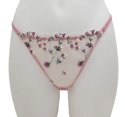 Myla Mujer Calzoncillo Talla M Rosa Floral Bordado Festoneado Ribete Satinado Nuevo* F1 Foto 1 de 4