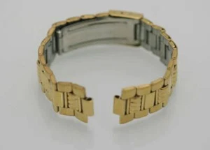 Fossil Mens Stainless Gold Replacement Watch Band 15mm Collar 17mm - Picture 1 of 2