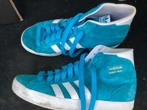 Adidas Basket Profi Hi Top Blue Suede Trainers size UK 7 eu 40 - Picture 1 of 5