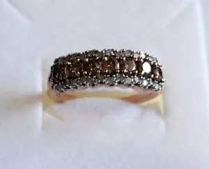 Anillo Champagne y Diamantes Blancos-Talla 7 - Imagen 1 de 4