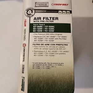 NEU Troy Bilt Motorluftfilter & Vorfilter 937-05065 951-12260 951-12256 - Bild 1 von 7