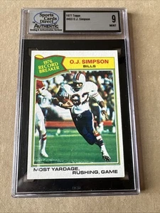 1977 Topps 453 O.J. Simpson Graded 9 Mint Sports Cards Direct Collectors Digest - Picture 1 of 4