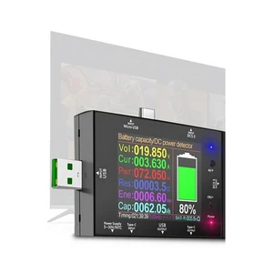 UD24 2.4 Inch USBTester DC5.5 Type-C Digital Voltmeter Ammeter Power Bank - Picture 1 of 12