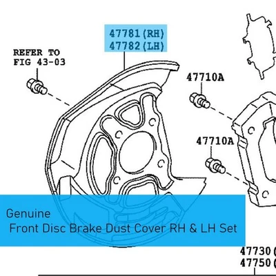 LEXUS IS250 GSE35 '14-15 Genuine F/Disc Brake Dust Cover RH &LH Set OME For AWD - Imagem 1 de 2