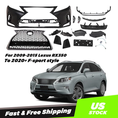 For 2009-2015 Lexus RX350 450 Front Bumper Grille Set w/Fog Light F-Sport Style - Imagem 1 de 4