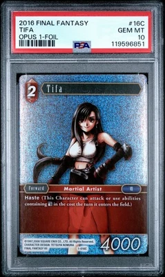 2016 Final Fantasy TCG Opus 1 Tifa FOIL 1-016C FFVII PSA 10 Gem mint - Image 1 of 2