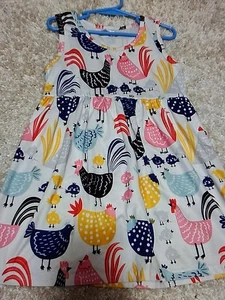 Adorable Girls Country Chicken Dress,Size 7/8 EUC - Picture 1 of 6