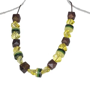 Collana donna regolabile gialla, verde e marrone - Foto 1 di 6