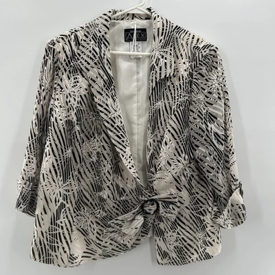 Chaqueta Blazer Alex Evenings Mujer 2X Negra/Beige Carrera Oficina Transparente Elegante Foto 1 de 4