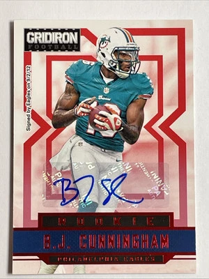 2012 Panini Gridiron Football B.J. Cunningham RC! Signature X’s Auto. /499 - Image 1 of 4