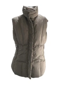 Post Card Women's Vest Tan Polyamide Goose Down Sleeveless Puffer - Picture 1 of 11