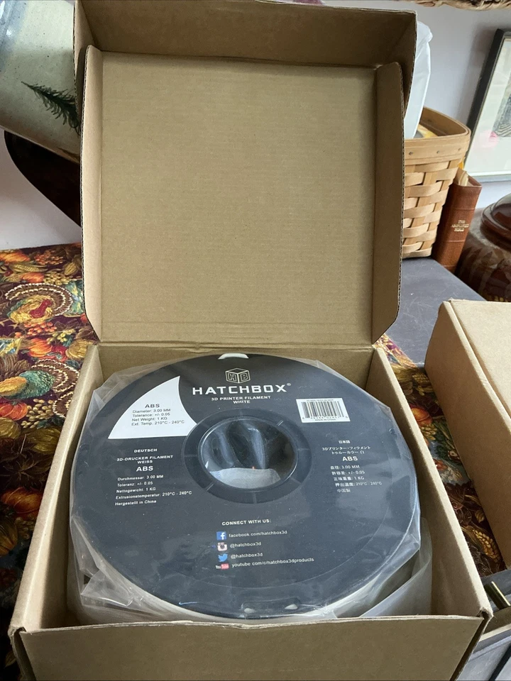 Hatchbox ABS Impresora 3D Filamento 1kg 3MM Blanco NUEVO Foto 1 de 1