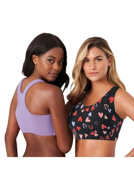 Sutiã esportivo feminino Comfort Choice plus size sem fio pacote com 2 - Imagem 1 de 3