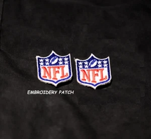 As Seen on PLAYER's JERSEY NFL LOGO 3cm SHIELD EMBROIDERY Iron-on ⭐2-PATCH SET⭐ - Picture 1 of 14