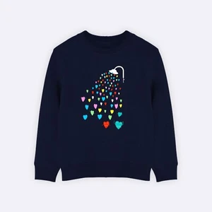 Children's Sweatshirt. Navy Blue. LOVE SHOWER - Picture 1 of 3