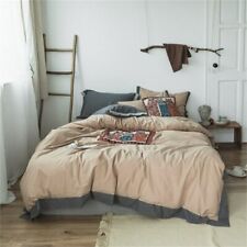 Washed Cotton Owl Duvet Cover Bed Sheet Set Soft Feel Natural 3/4Pcs Bedding Set
