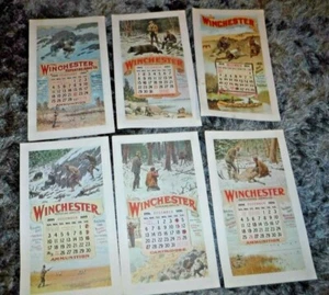 6 Winchester Repeating Arms Calendar Advertising Calendar REPRODUCTION 1896 DEC. - Picture 1 of 7