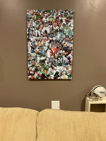 24x16 NEW YORK JETS framed CANVAS PRINT Joe Namath Darrelle Revis poster NY Cover