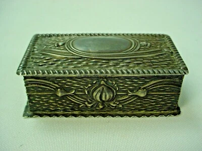 CAJA BARATIJA VICTORIANA NOUVEAU PLATA ESTERLINA CAJA TABACO JOHN THOMPSOM BIRM. 1903 Foto 1 de 4