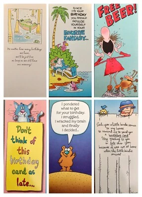 Vintage Adult Humor Birthday Cards Belated Beer Getting Old Older Choose - Image 1 of 4