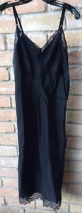 Vtg 1940s Black Slip Lingerie Pinup Rockabilly VLV Unsized 38"B 33"W 40-42"H - Picture 1 of 8