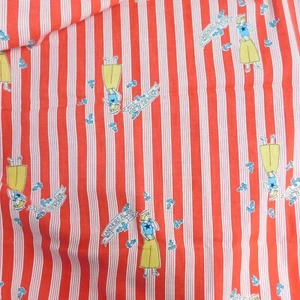 Vintage Manes Organization Cotton Fabric Sewing Nautical Sailor 32"Lx45" Red NOS - Picture 1 of 6